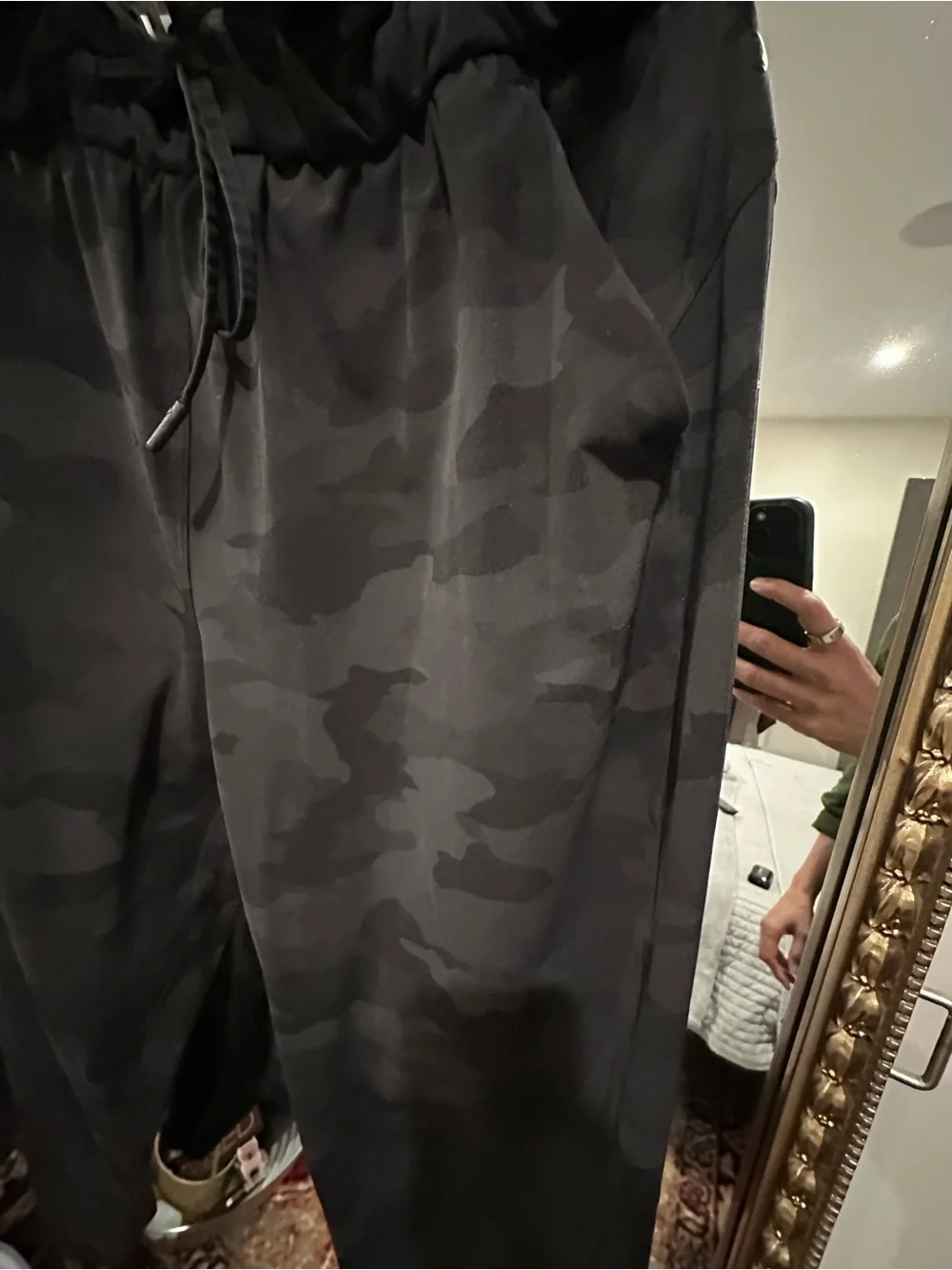 Woman’s  lululemon Black Camo Jogger Pants - Comfortable Drawstring Waist